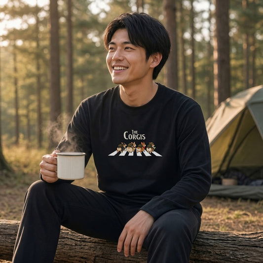 THE CORGIS コーギー横断歩道 長袖Tシャツ