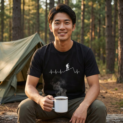 登山 心電図 脈拍 Tシャツ ｜ ハイキング・アウトドア・山好き・シンプルに人気
