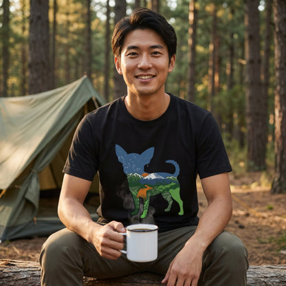 【Chihuahua】自然風景ダブルエスポージャー白Tシャツ | CAMPMODE