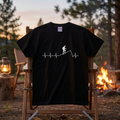 登山 心電図 脈拍 Tシャツ ｜ ハイキング・アウトドア・山好き・シンプルに人気