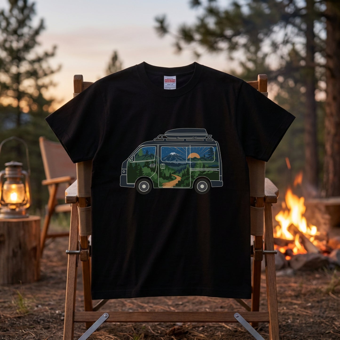 キャンピングカー風景 Tシャツ | CAMPMODE