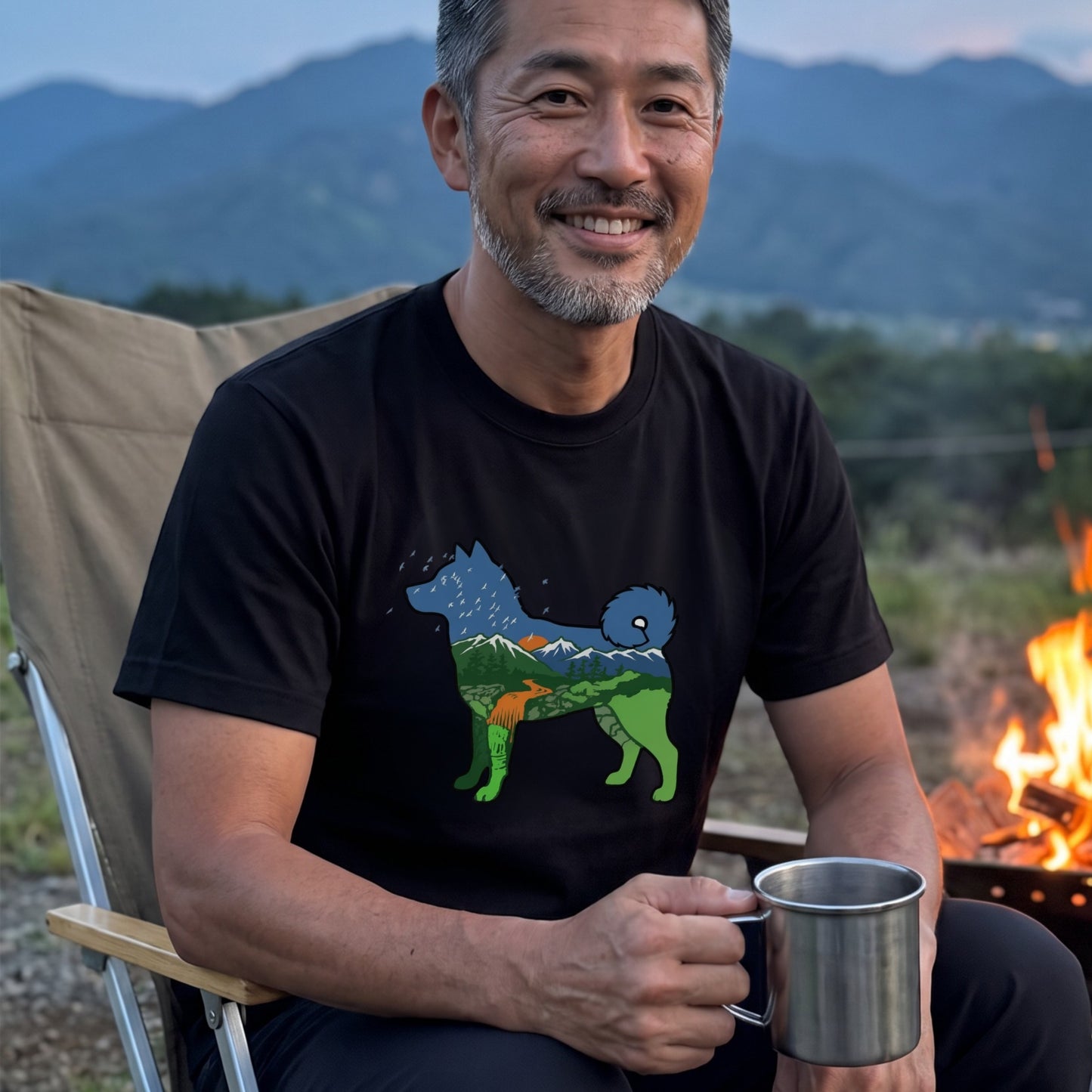 犬好き・キャンプ愛好者必見！柴犬デザインTシャツ | CAMPMODE