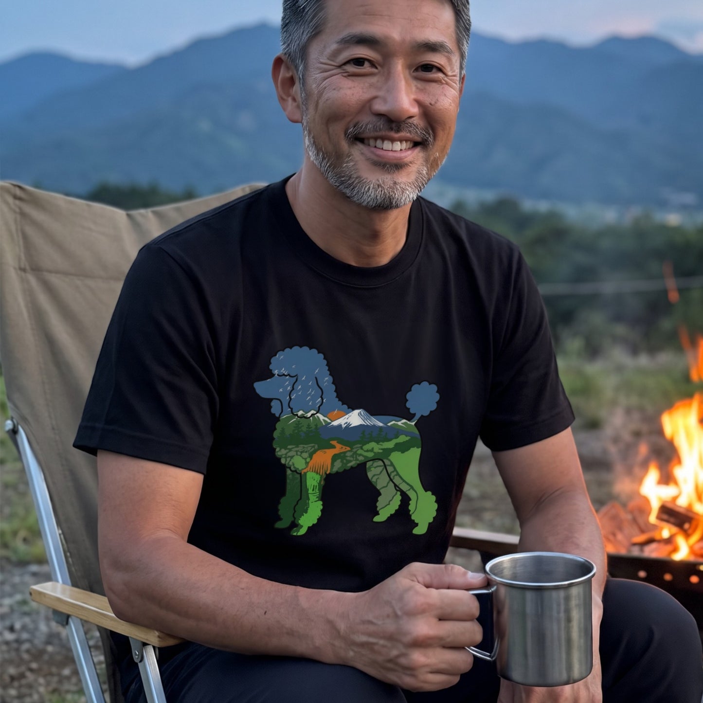 【Poodle Dog】自然風景ダブルエスポージャーTシャツ | CAMPMODE