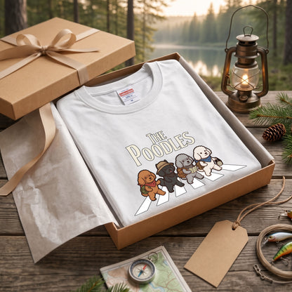 THE POODLES ロンT | レトロ クラシック バンド風 犬グラフィック 長袖 カジュアル Tシャツ【おもしろTシャツ・普段着・ルームウェア・ユニセックス・ギフトに最適】
