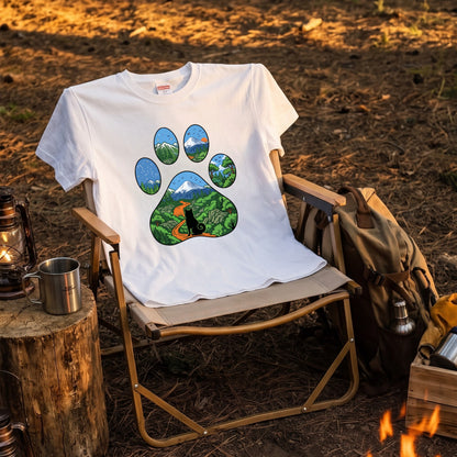 【肉球×富士山】おしゃれな猫アートTシャツ | CAMPMODE