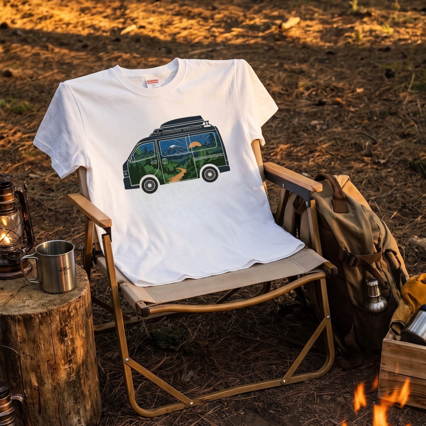 キャンピングカー風景 Tシャツ | CAMPMODE