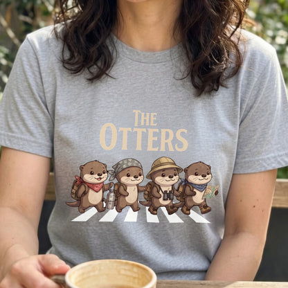 THE OTTERS | 横断歩道 ゆるかわ カワウソ キャンプ パロディTシャツ【カワウソ好き・アウトドア・ギフトに最適】