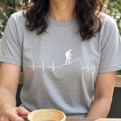 登山 心電図 脈拍 Tシャツ ｜ ハイキング・アウトドア・山好き・シンプルに人気