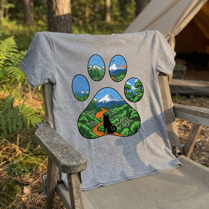【肉球×富士山】おしゃれな猫アートTシャツ | CAMPMODE