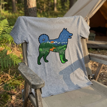 【Shiba】自然風景ダブルエスポージャー白Tシャツ | CAMPMODE