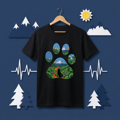 【肉球×富士山】おしゃれな猫アートTシャツ | CAMPMODE