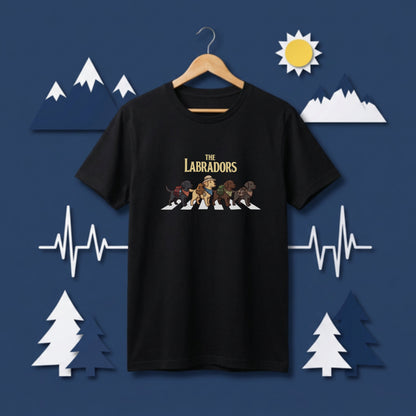 THE LABRADORS | 横断歩道 ゆるかわ プードル キャンプ パロディTシャツ【犬好き・愛犬家・アウトドア・ギフトに最適】