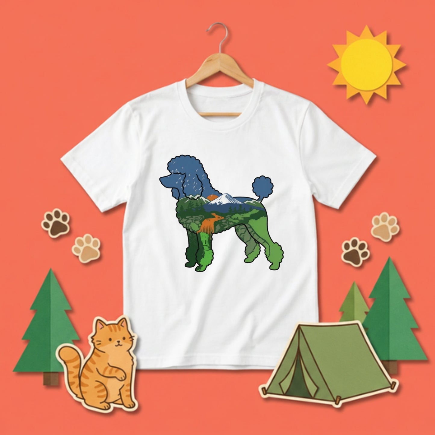 【Poodle Dog】自然風景ダブルエスポージャーTシャツ | CAMPMODE