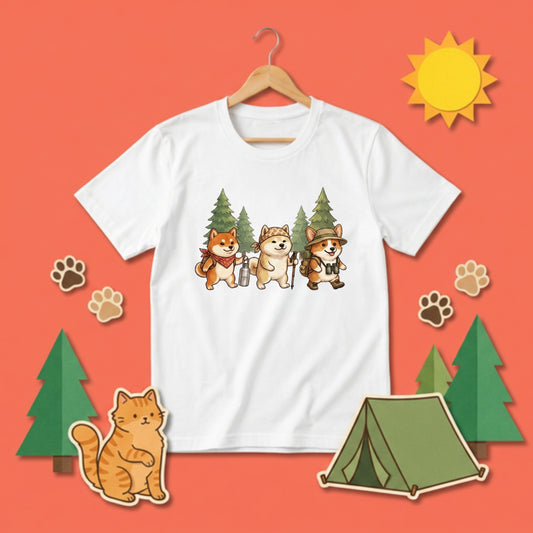 【柴犬・ハイキング&キャンプ】おしゃれなTシャツ | CAMPMODE