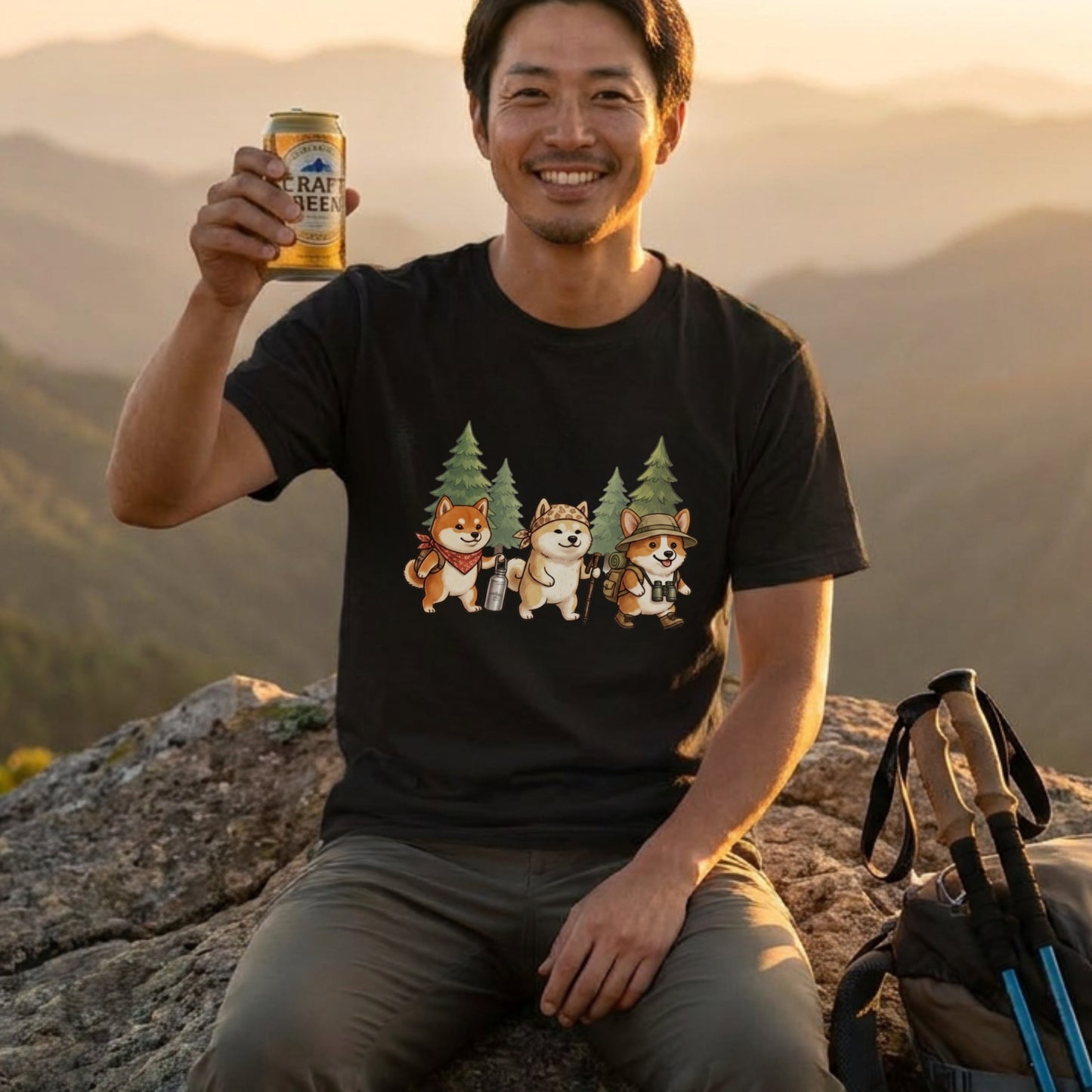 【柴犬・ハイキング＆キャンプ】おしゃれなTシャツ | CAMPMODE