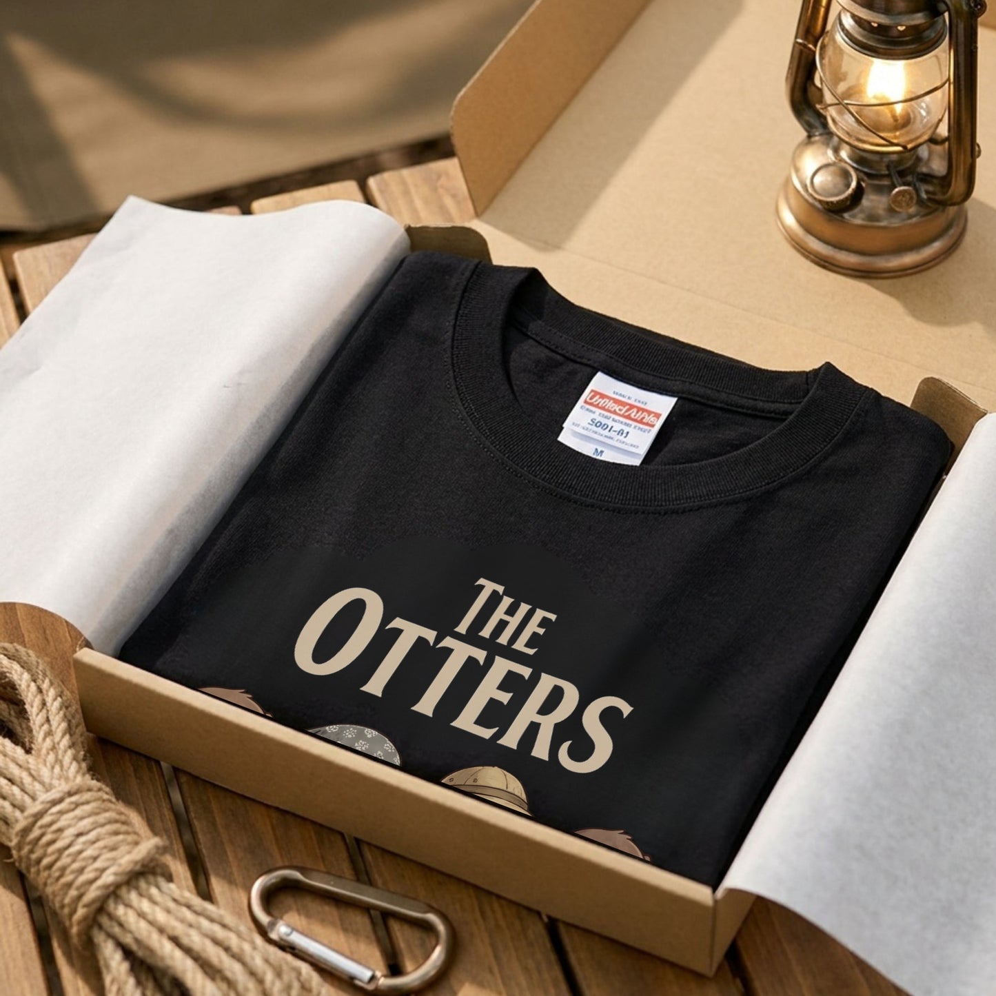 THE OTTERS | 横断歩道 ゆるかわ カワウソ キャンプ パロディTシャツ【カワウソ好き・アウトドア・ギフトに最適】