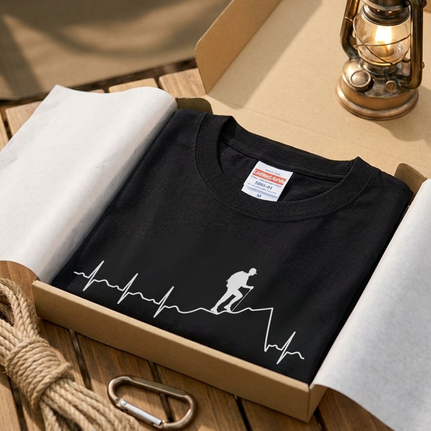 登山 心電図 脈拍 Tシャツ ｜ ハイキング・アウトドア・山好き・シンプルに人気