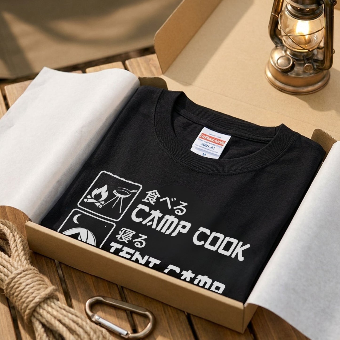 【キャンプのルーティン】ライフサイクル アウトドア黒Tシャツ | CAMPMODE