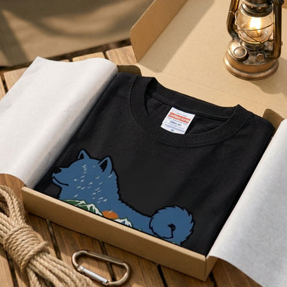 【Akita】自然風景ダブルエスポージャー白Tシャツ | CAMPMODE