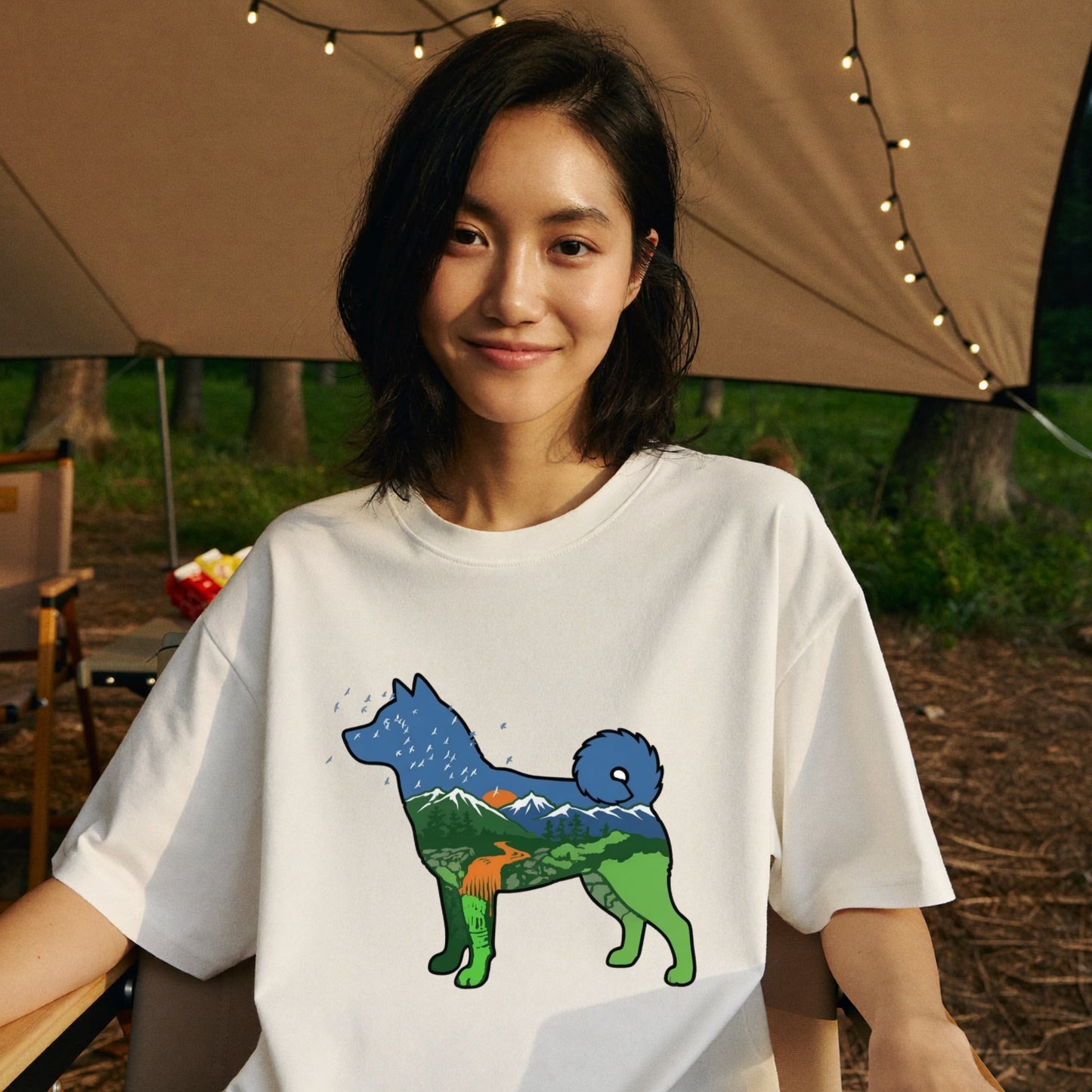 犬好き・キャンプ愛好者必見！柴犬デザインTシャツ | CAMPMODE