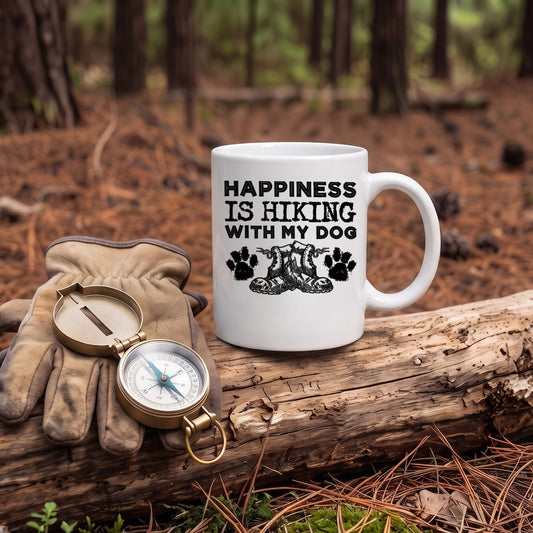 【HAPPINESS IS HIKING WITH MY DOG】 セラミックマグ | CAMPMODE