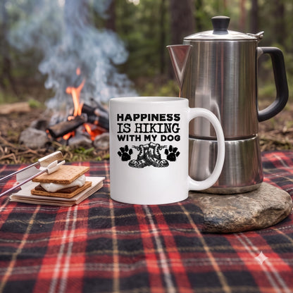【HAPPINESS IS HIKING WITH MY DOG】 セラミックマグ | CAMPMODE