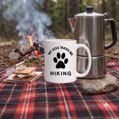 【肉球デザイン】MY DOG TAKES ME HIKING セラミックマグカップ | CAMPMODE