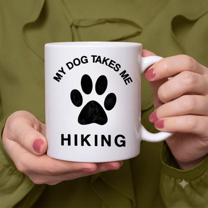 【肉球デザイン】MY DOG TAKES ME HIKING セラミックマグカップ | CAMPMODE