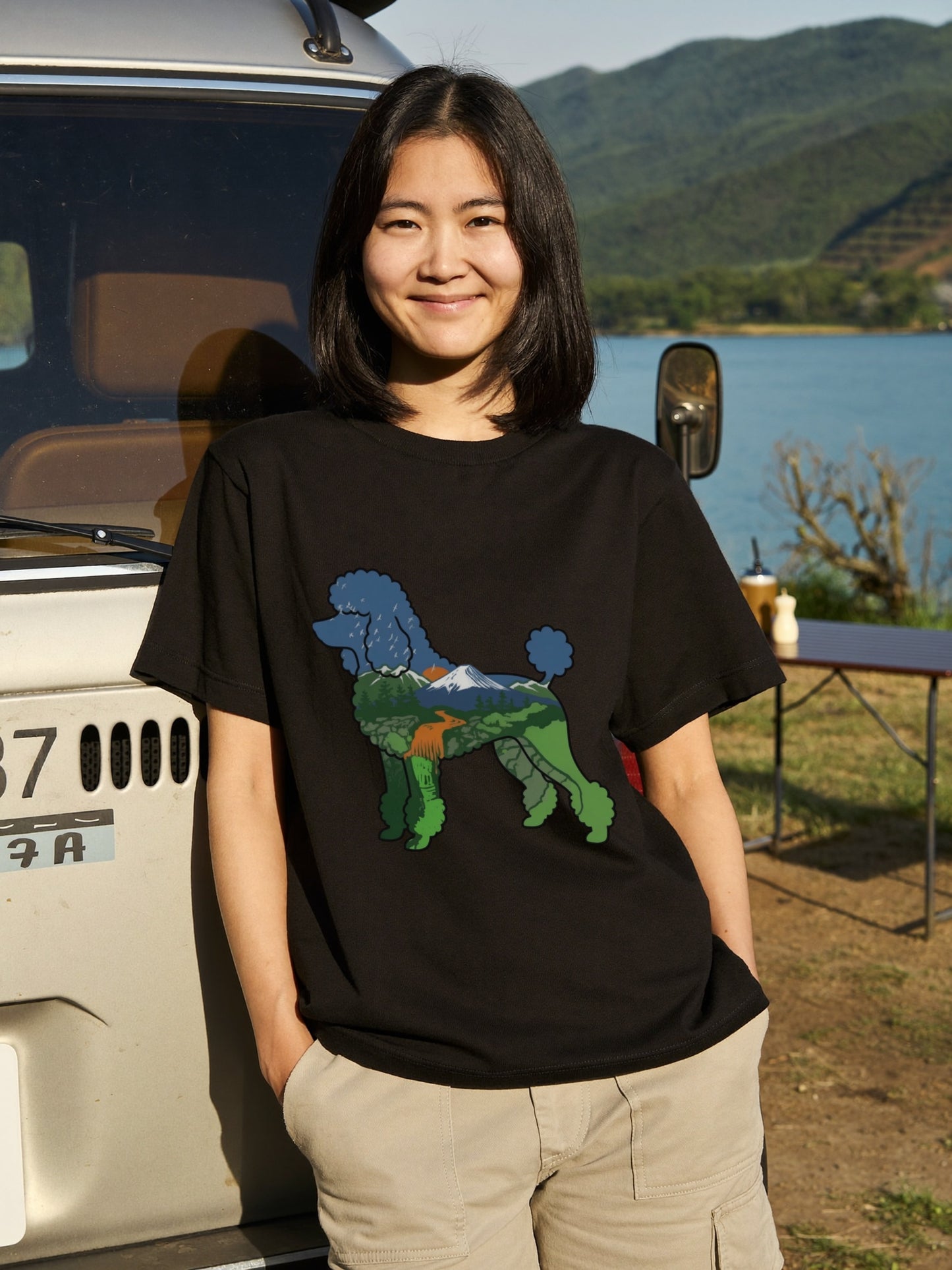 【Poodle Dog】自然風景ダブルエスポージャーTシャツ | CAMPMODE