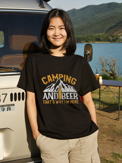 「CAMPING AND BEER」山とビール ヴィンテージ Tシャツ - キャンプ 服 | CAMPMODE
