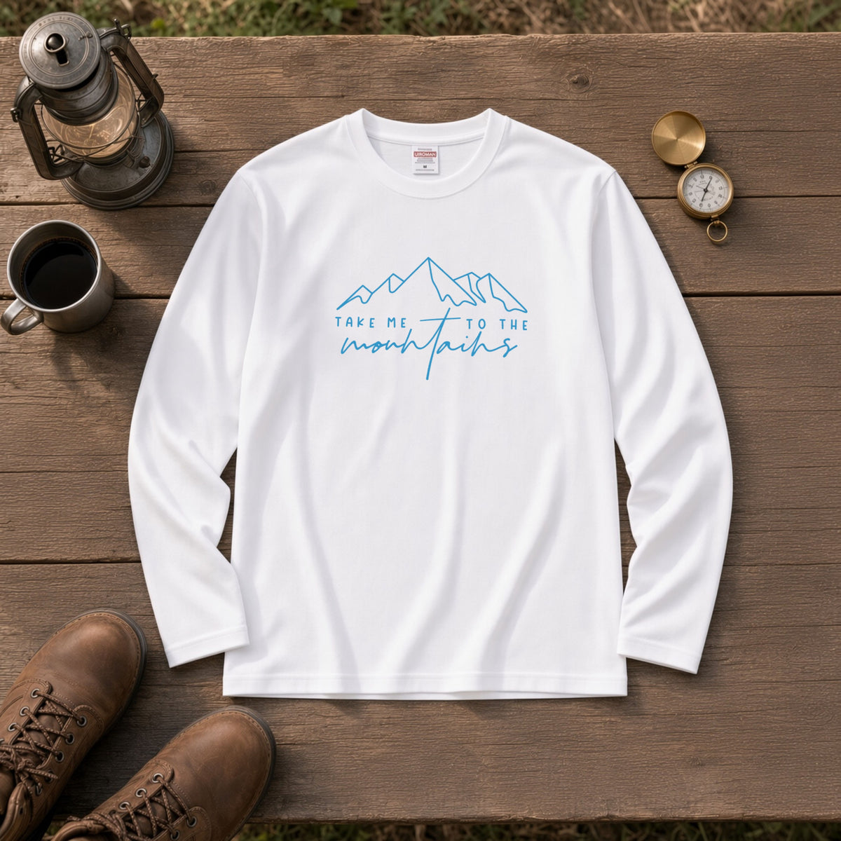 TAKE ME TO THE MOUNTAINS | 山 ロンT 長袖Tシャツ アウトドア 登山 トレッキング キャンプ【山好き・山ガール・ハイキング・シンプル・カジュアル・誕生日ギフトに最適】