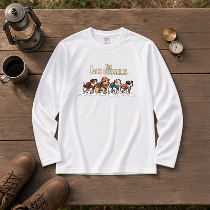 THE JACK RUSSELLS ジャックラッセルテリア散歩デザイン ブラック長袖Tシャツ