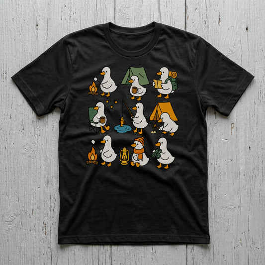 かわいいガチョウのキャンプTシャツ