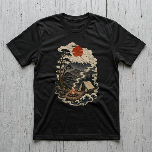 富士山デザイン・キャンプTシャツ