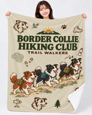 Border Collie Hiking Club ボーダーコリーのハイキングデザイン | ブランケット