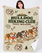 Bulldog Hiking Club ハイキングを楽しむブルドッグデザイン | ブランケット
