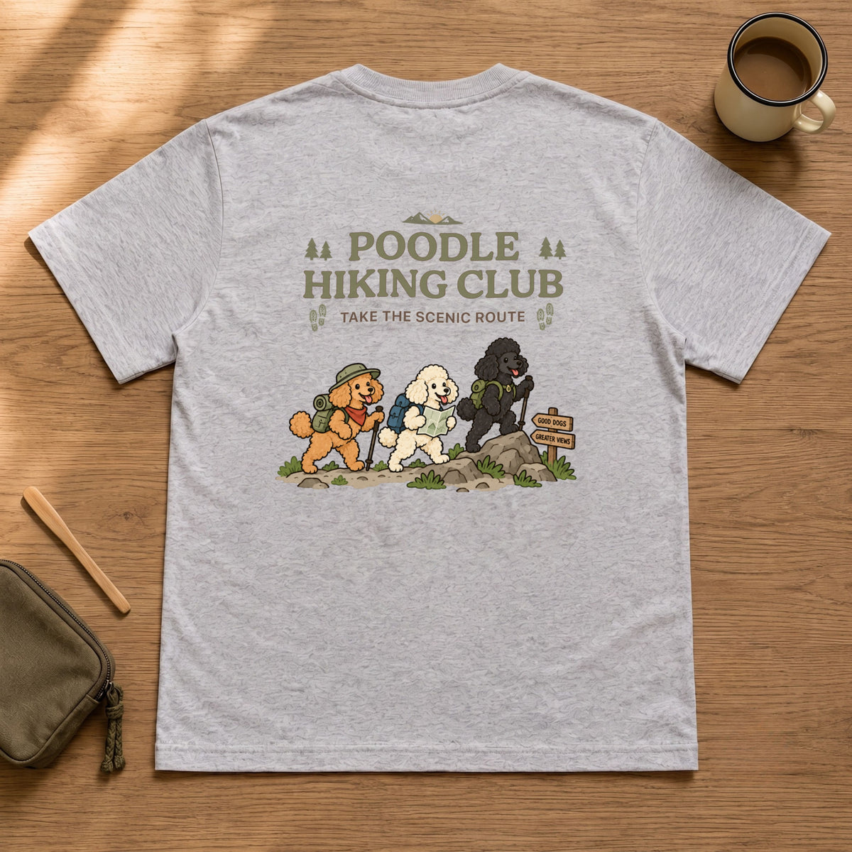 Poodle hiking club バックプリント Tシャツ