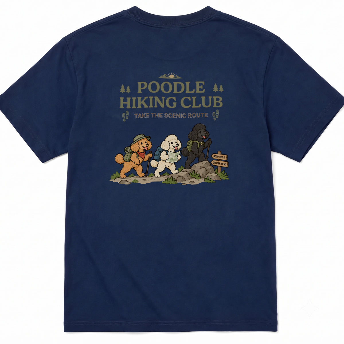 Poodle hiking club バックプリント Tシャツ