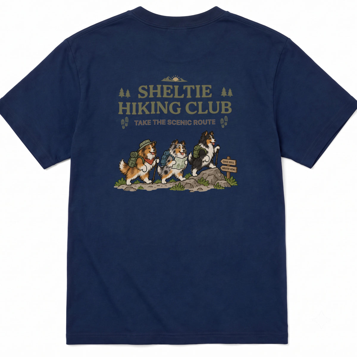 Sheltie hiking club バックプリント Tシャツ