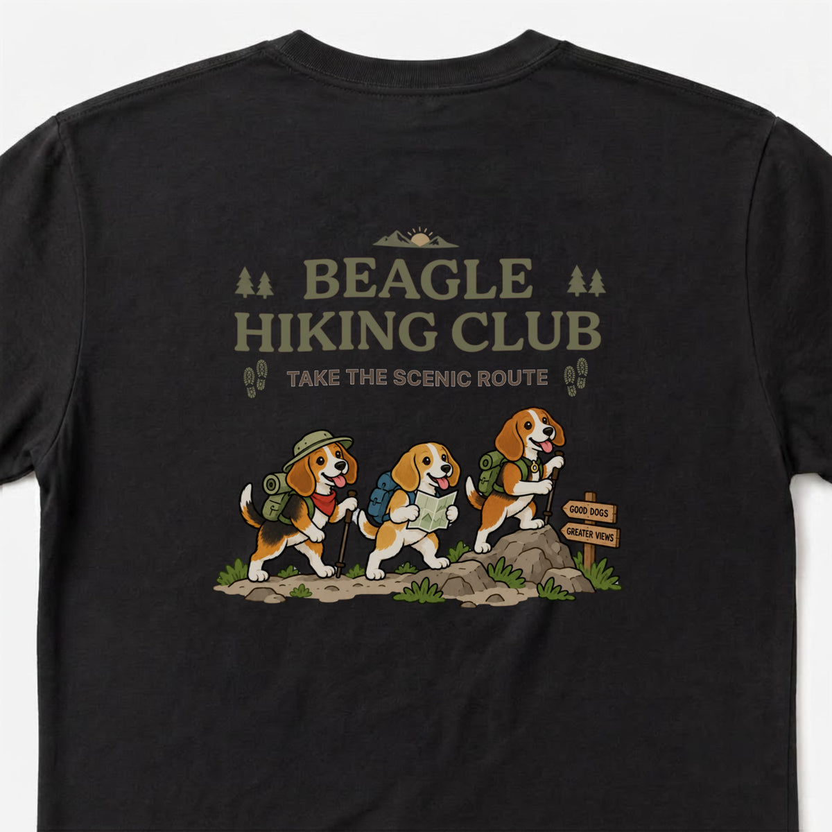 Beagle hiking club バックプリント Tシャツ