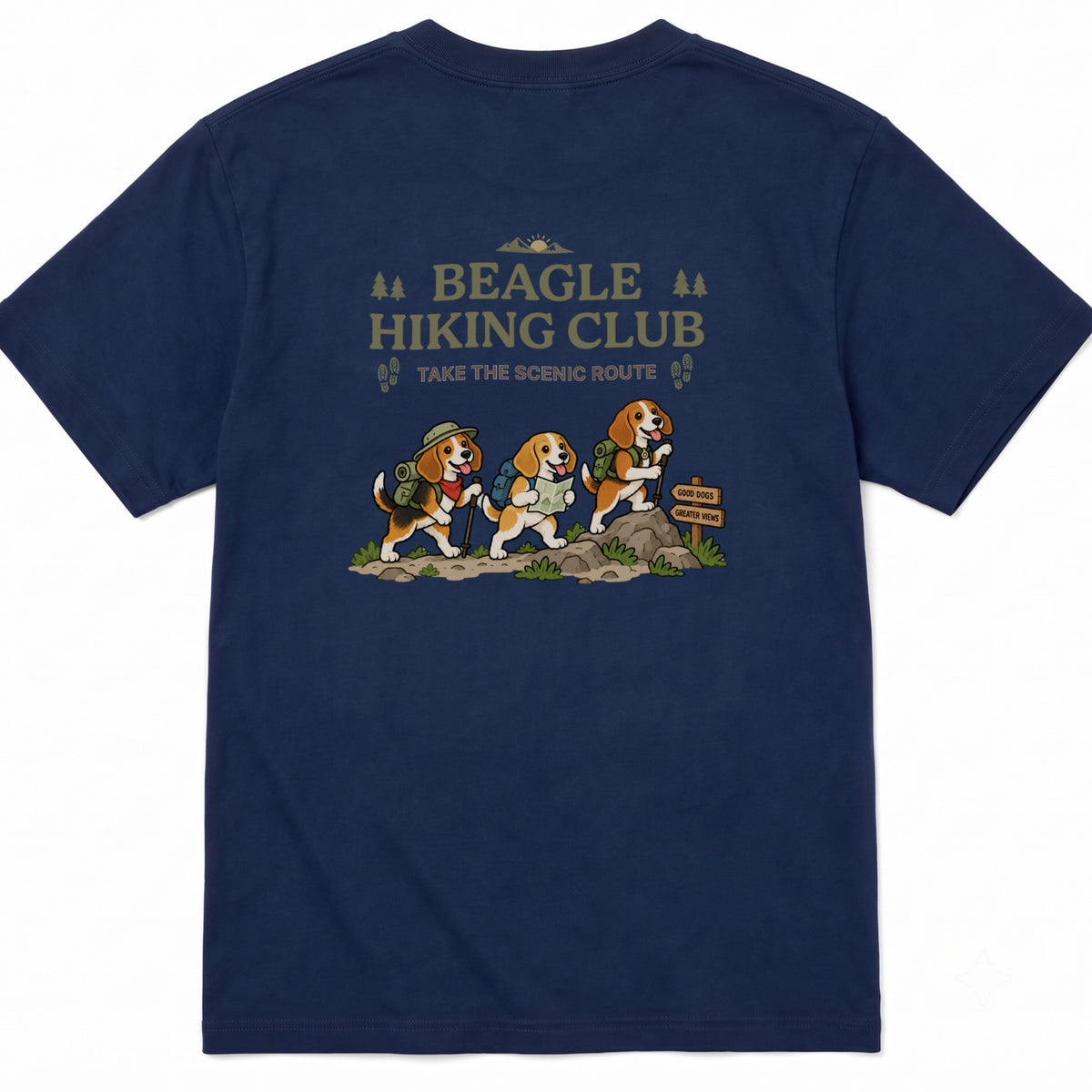 Beagle hiking club バックプリント Tシャツ
