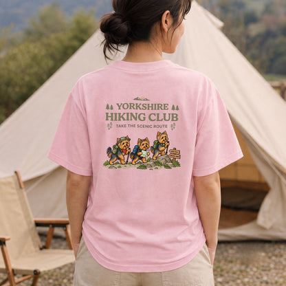 Yorkshire Terrier hiking club バックプリント Tシャツ