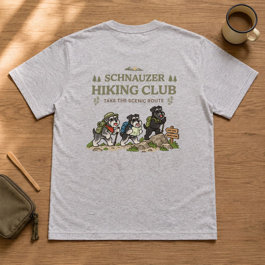 Schnauzer hiking club バックプリント Tシャツ