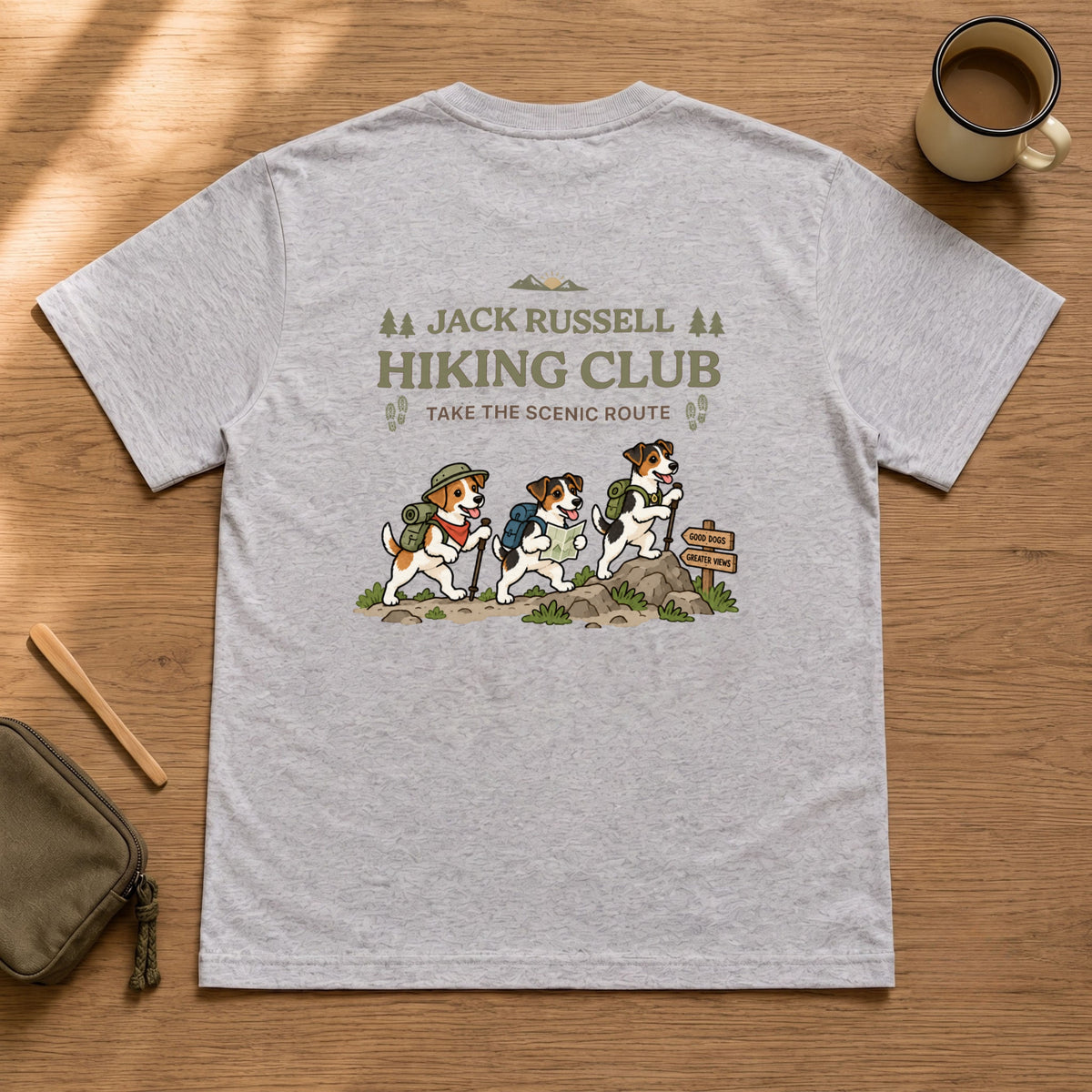 Jack Russell hiking club バックプリント Tシャツ