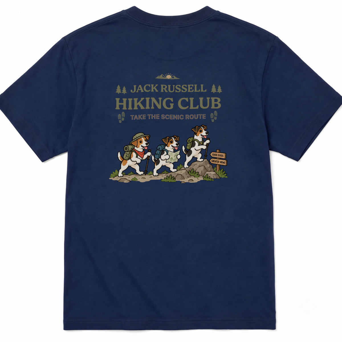 Jack Russell hiking club バックプリント Tシャツ