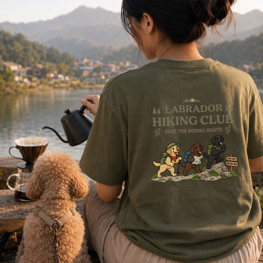 Labrador hiking club バックプリント Tシャツ
