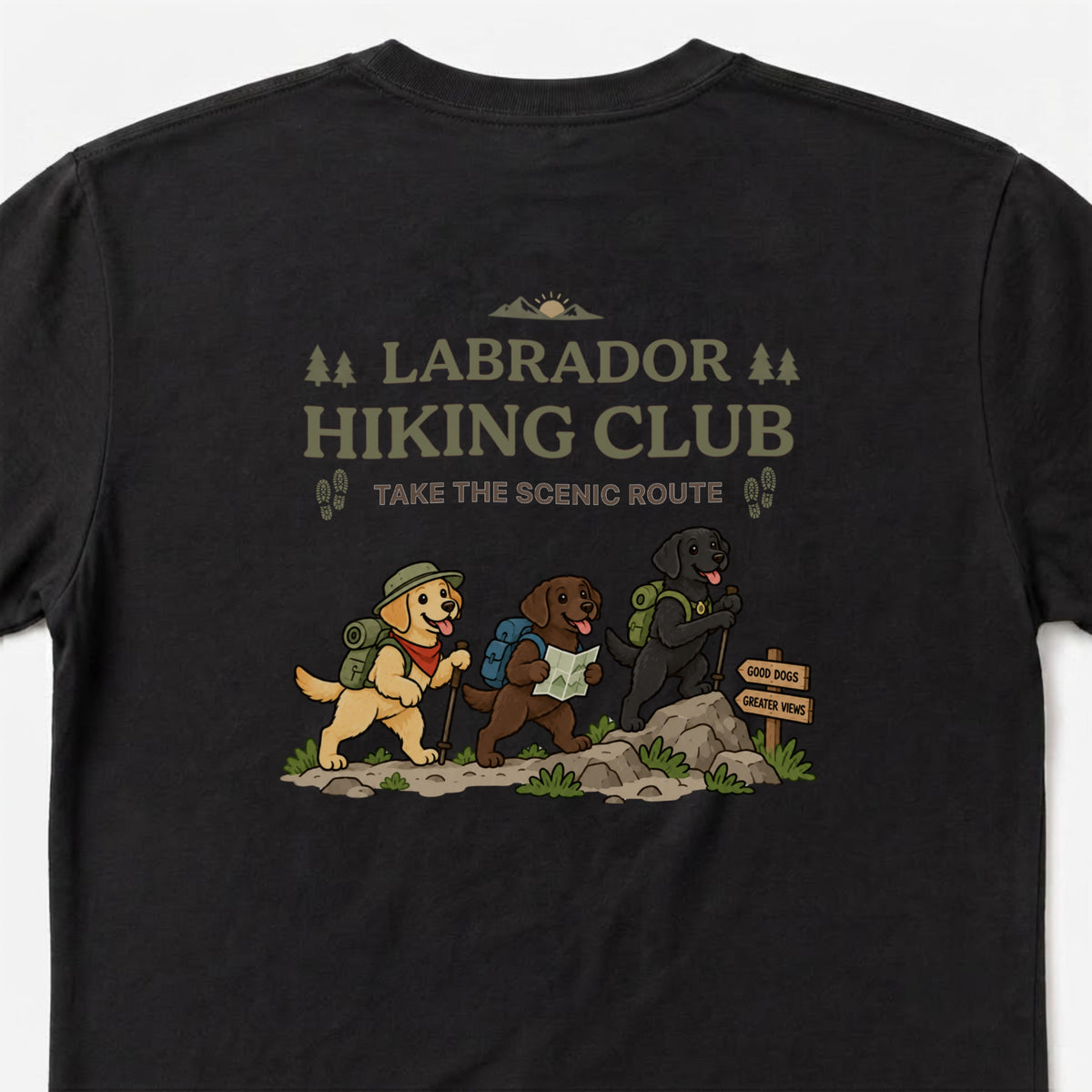 Labrador hiking club バックプリント Tシャツ