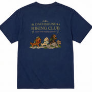 Dachshund hiking club ダックスフンド 登山 Tシャツ｜バックプリント