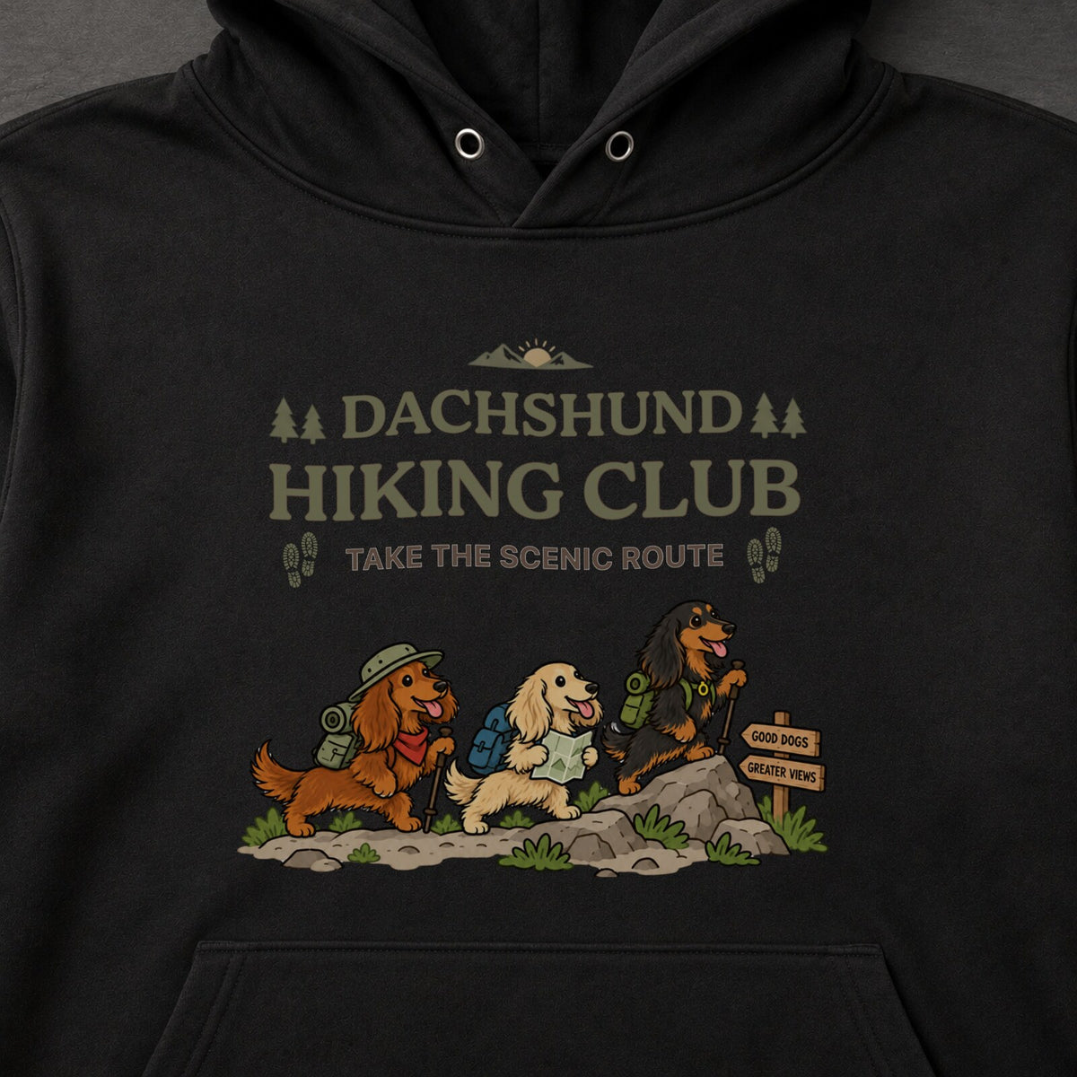 CAMPMODE CAMP-1409-10 Dachshund Hiking Club フロントプリント