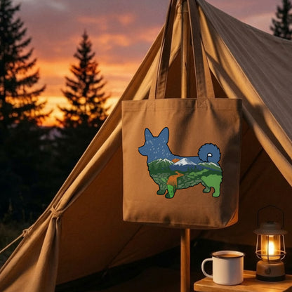 【Corgi】マウンテン風景キャンバストートバッグ | CAMPMODE